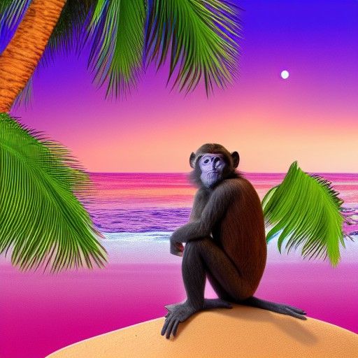 Monkey in Paradise: Holographic Cosmic Beach Scene