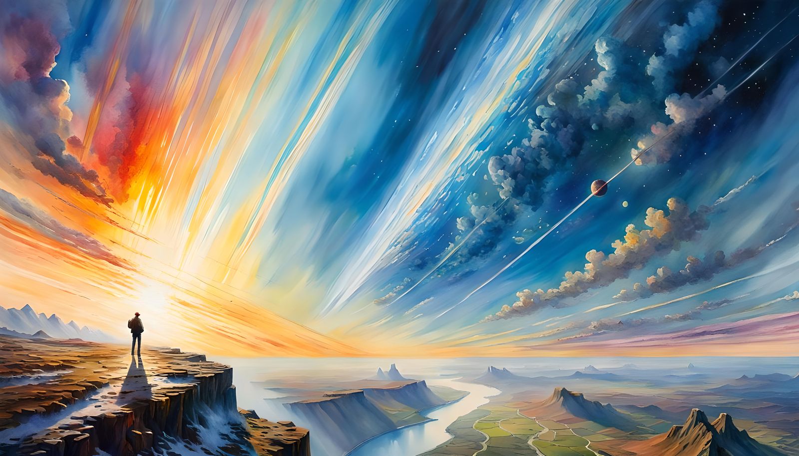 Edge of Space in Watercolour and Oil