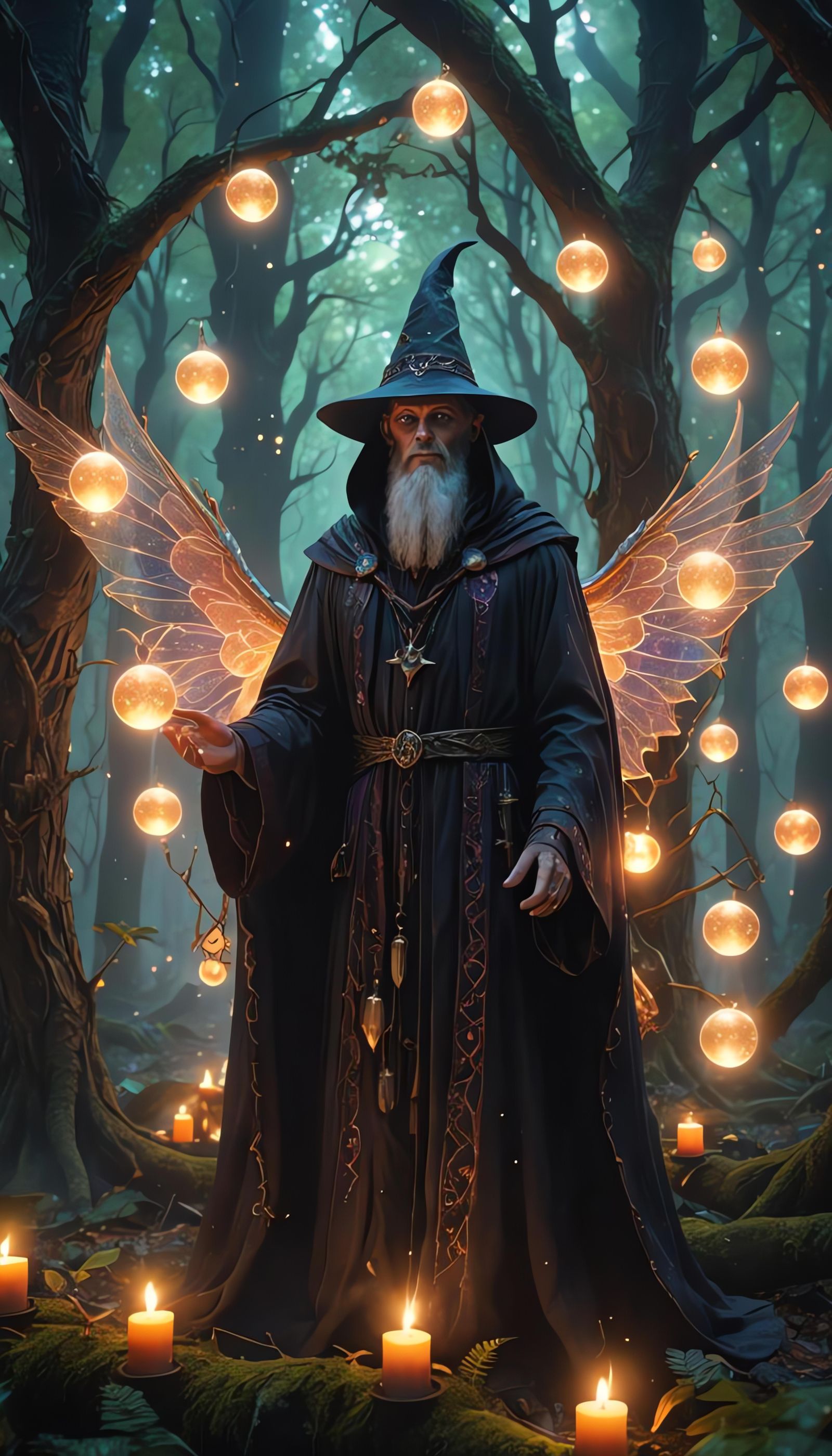 Magical Wiccan Wizard in Hyperdetailed 4K