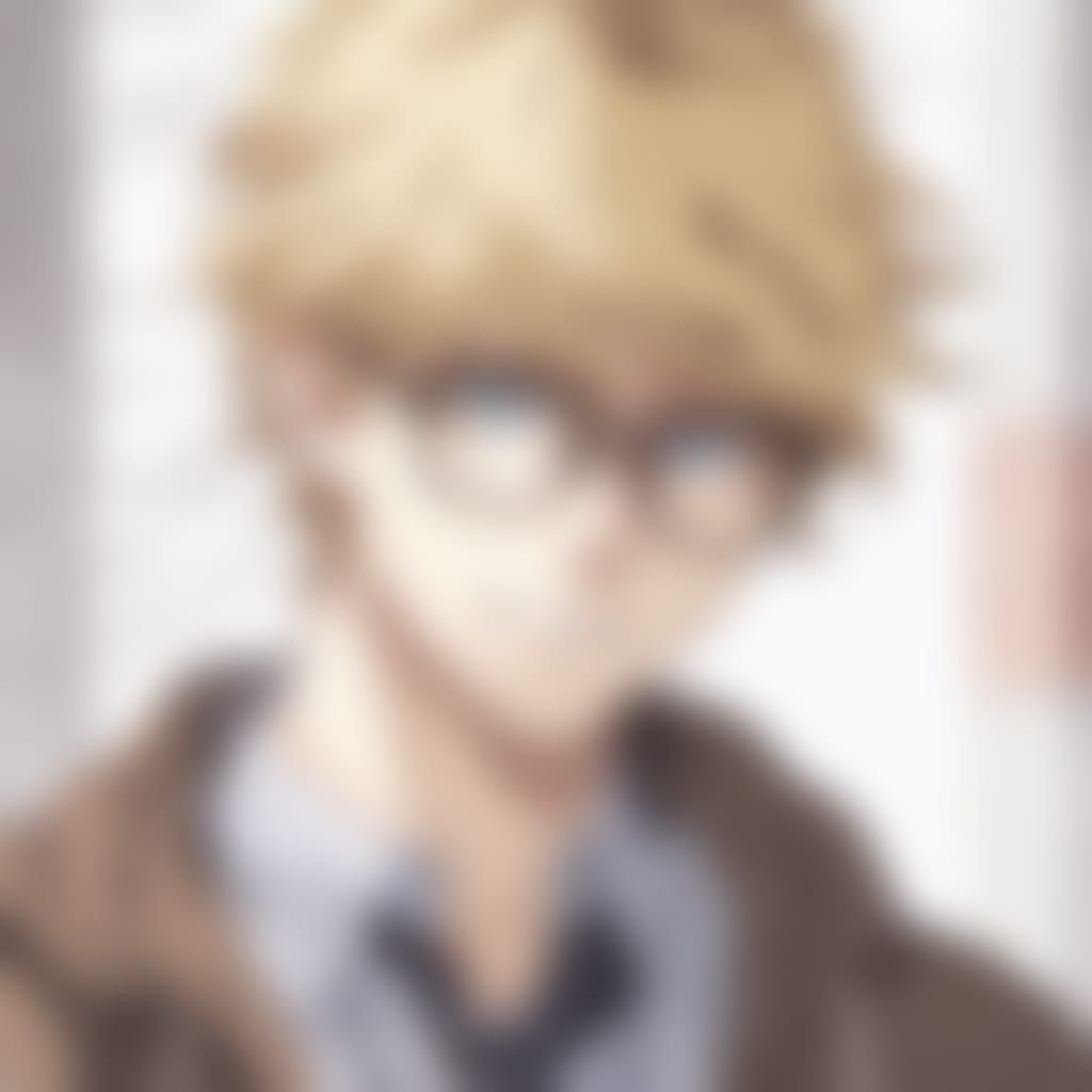 Blond Boy with Glasses in Anime Style