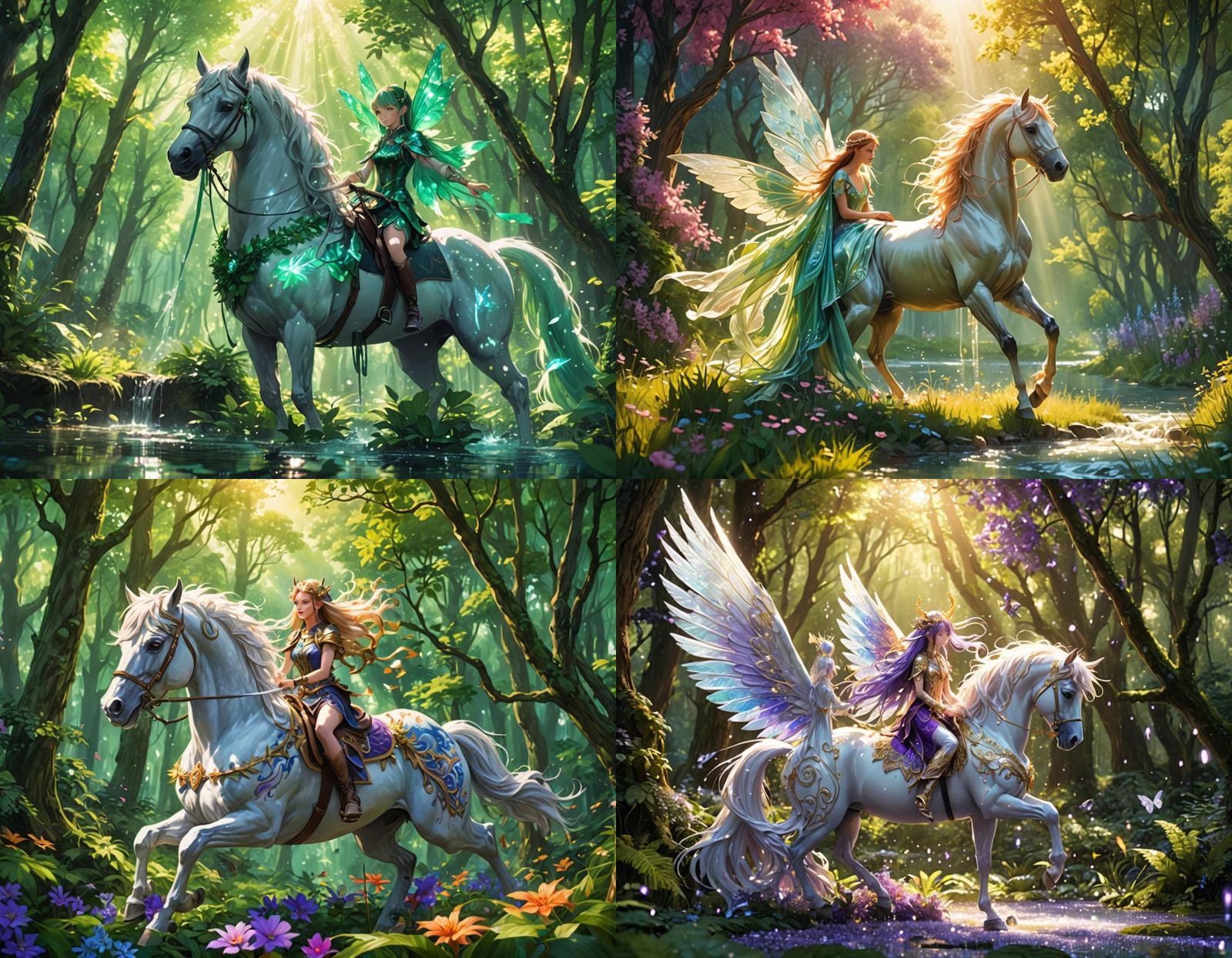 Fantasy Horse Riding with Fairy in 3D Anime Style