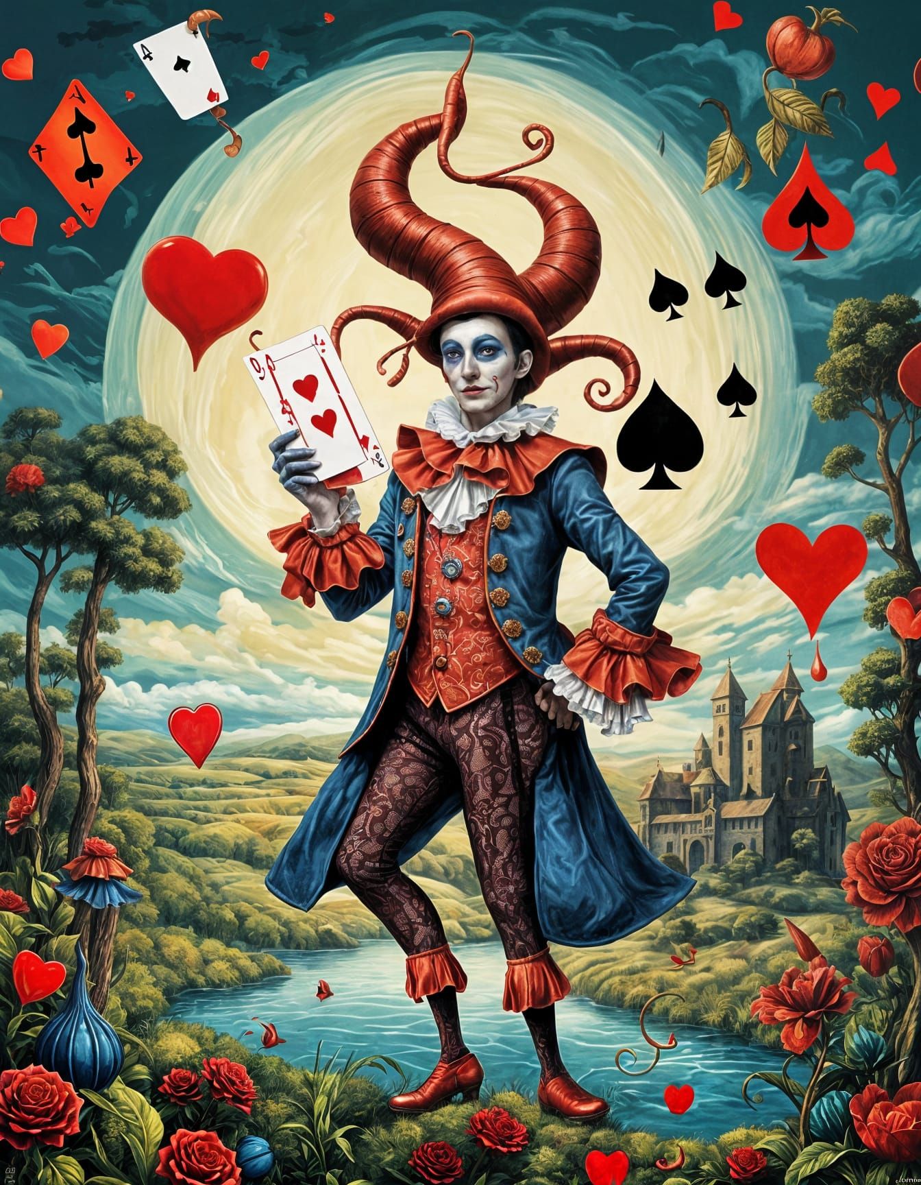 Sinister Jester Emerges from Vintage Playing Card