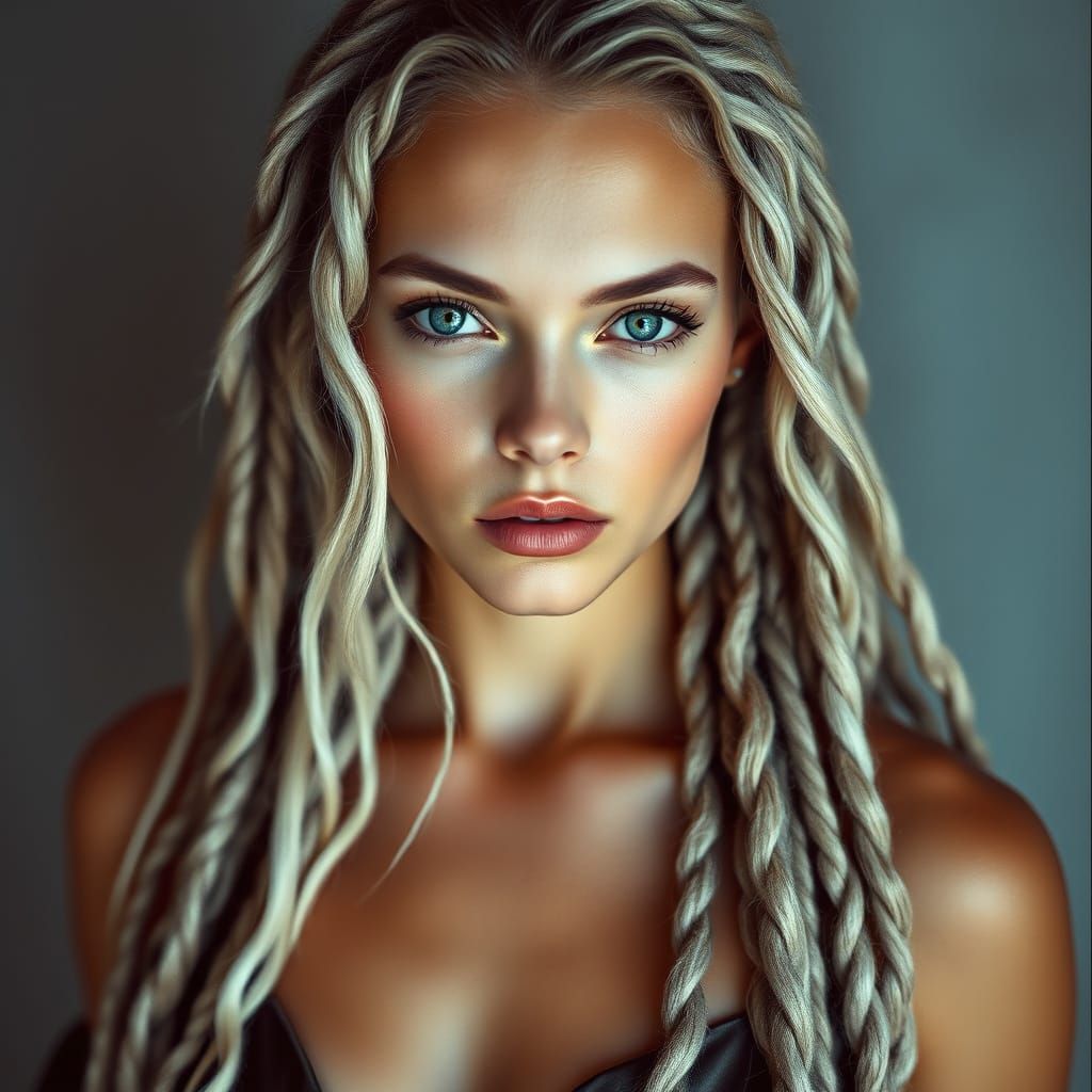 Avant-Garde Fashion: Woman with White Dreadlocks