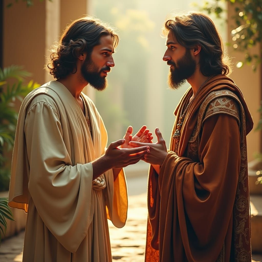 Jesus Advises Rich Young Man: Historical Painting