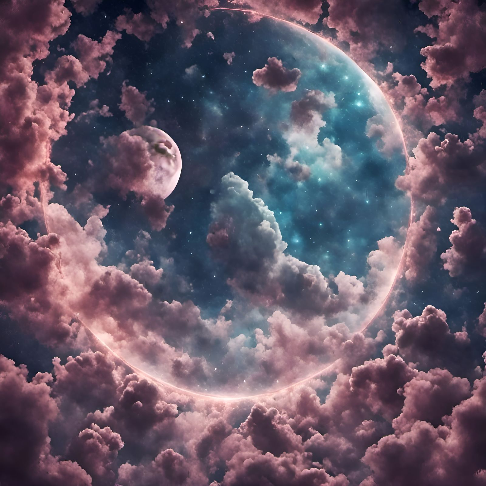 All Moon Phases in Night Sky