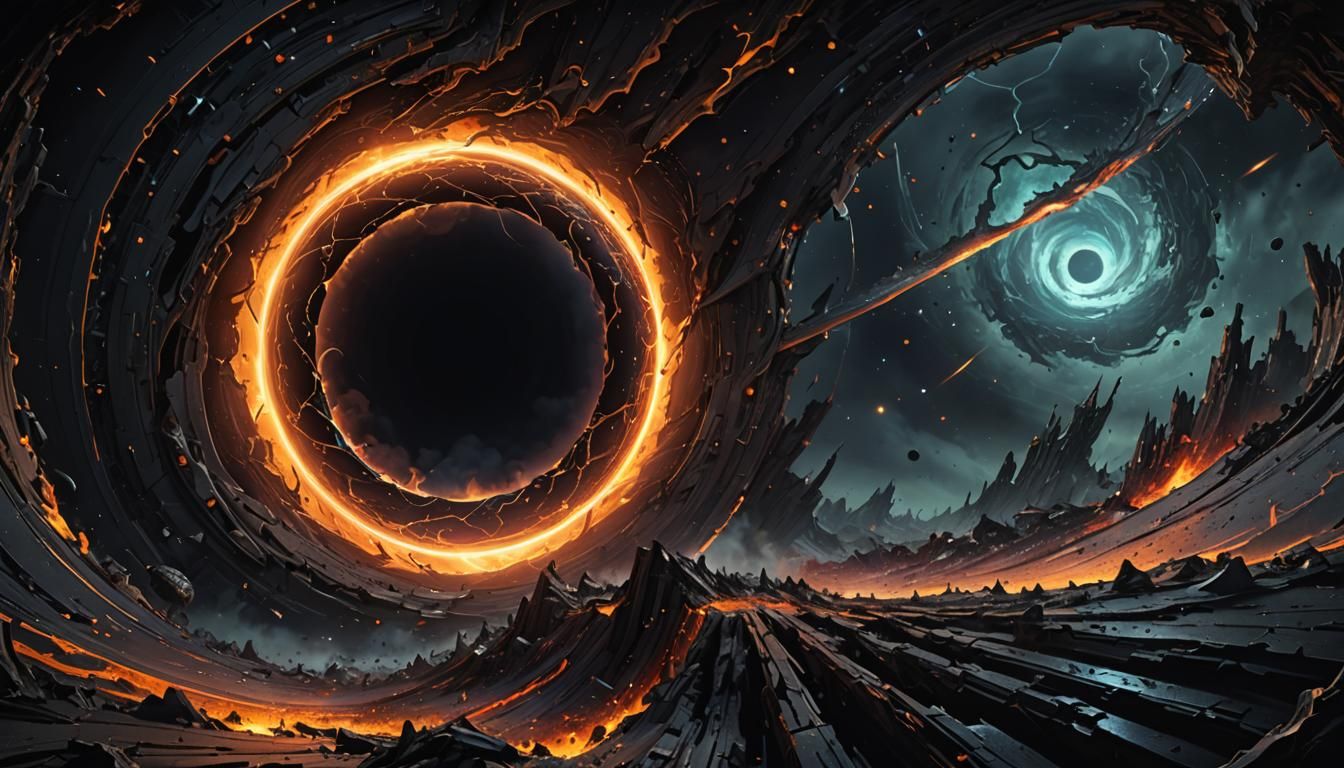 Abstract Black Hole Matte Painting