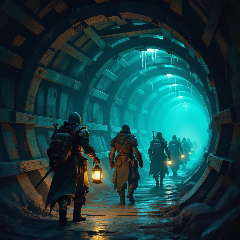 Mystical Underwater Tunnel Inspired by Syd Mead
