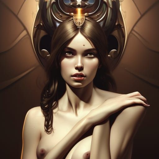 Hourglass Goddesses Portrait in Hyperdetailed Digital Art