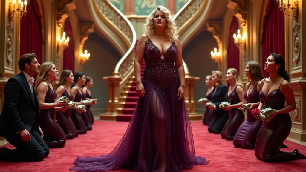 Opulent Villa Scene with Kneeling Figures