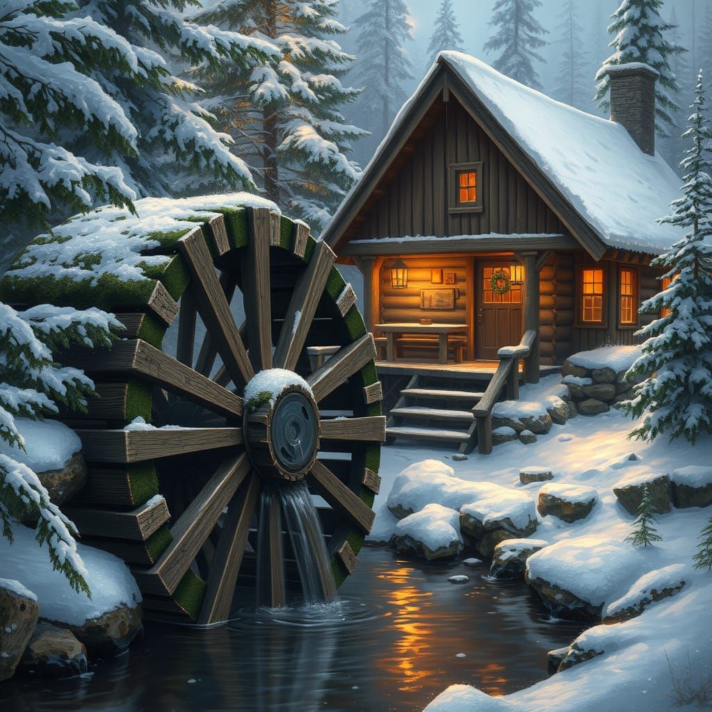 Cozy Winter Wonderland in Warm, Golden Light