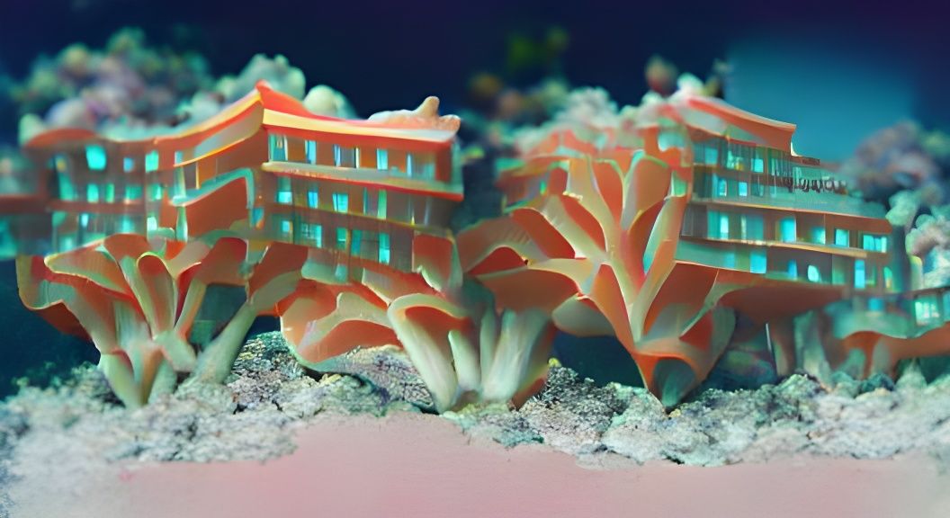 Coral Palace in Coralpunk Dystopian Style