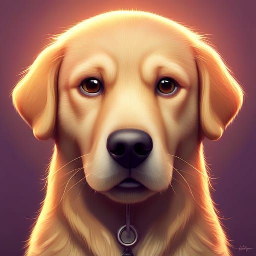 Golden Retriever in Pixar-Style 3D Digital Art