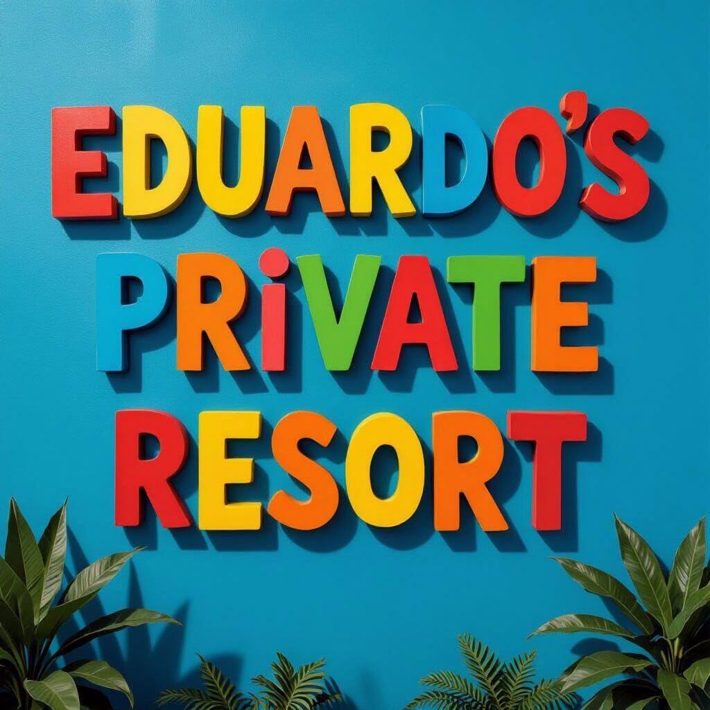 Eduardo's Resort: Playful Multi-Color Pop-Surrealist Art