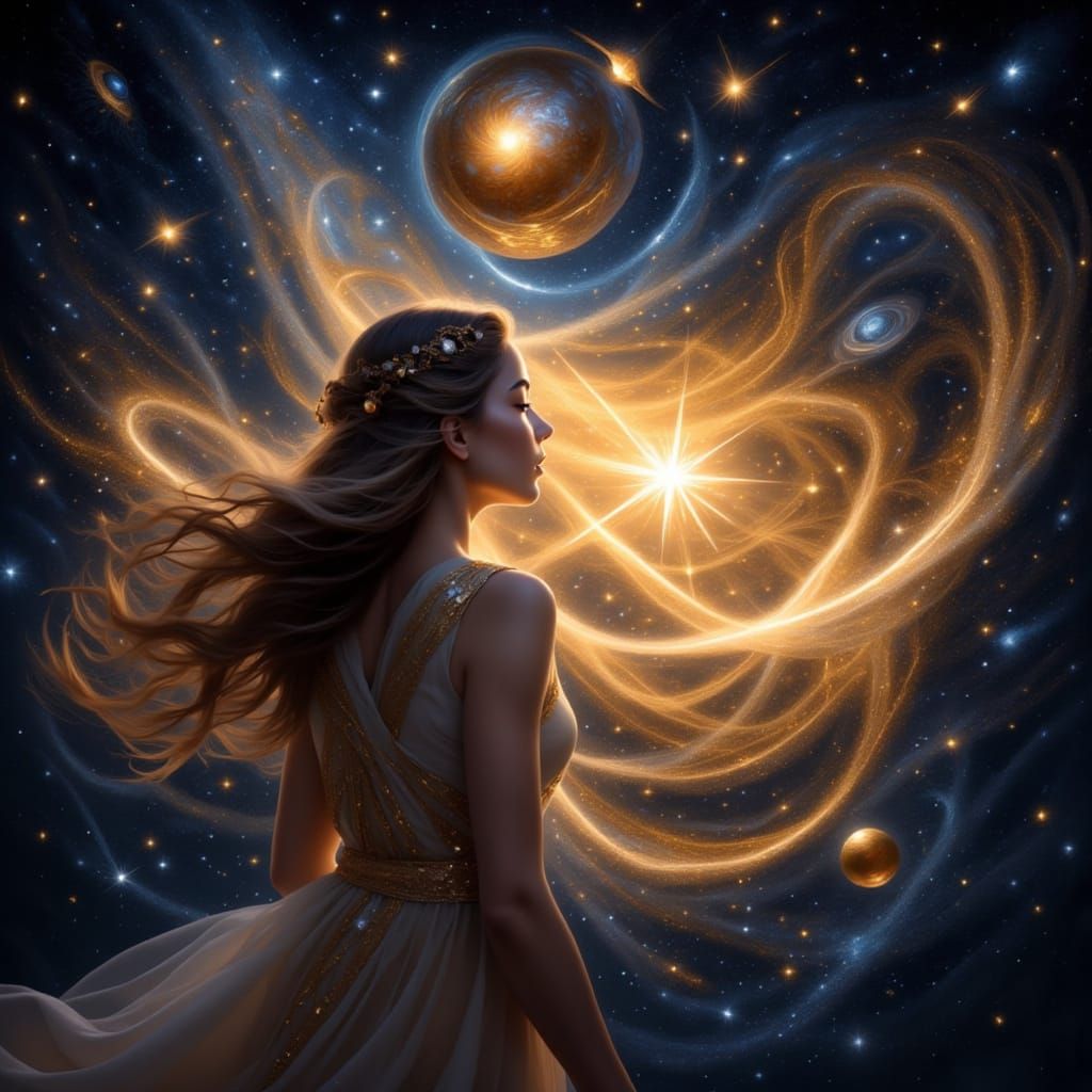 Now the star child blazes bright
Burning through perpetual night