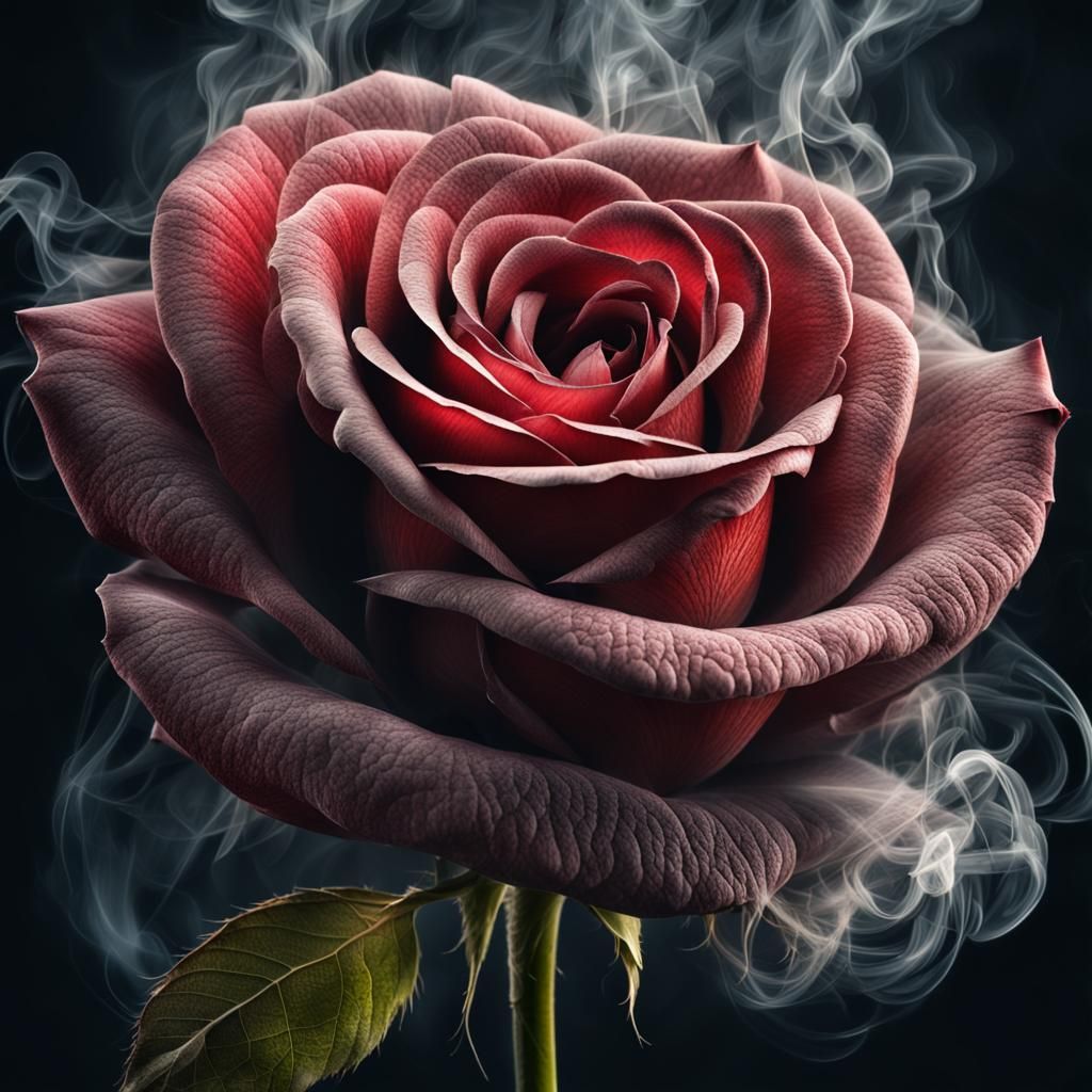 Rose-Shaped Smoke Plume in High Resolution