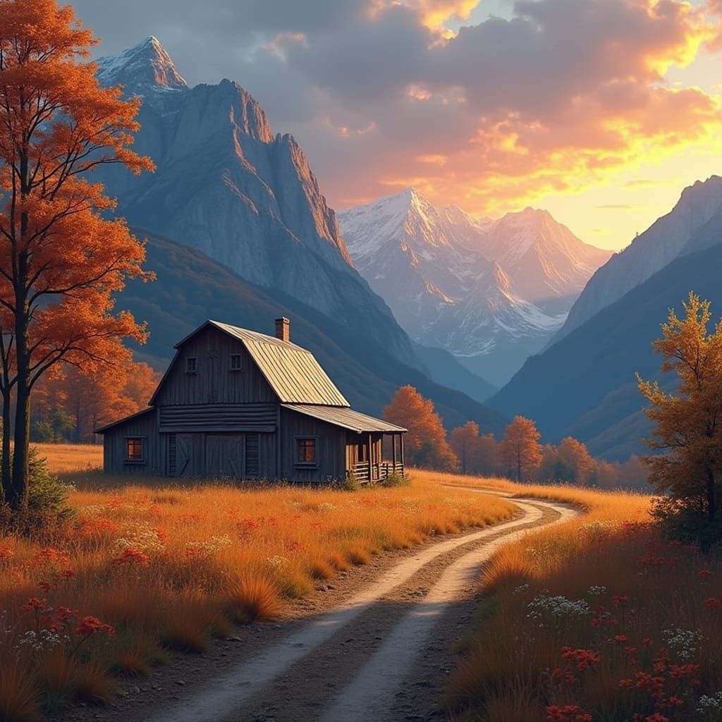 Appalachian Sunrise: A Van Gogh-Inspired Landscape