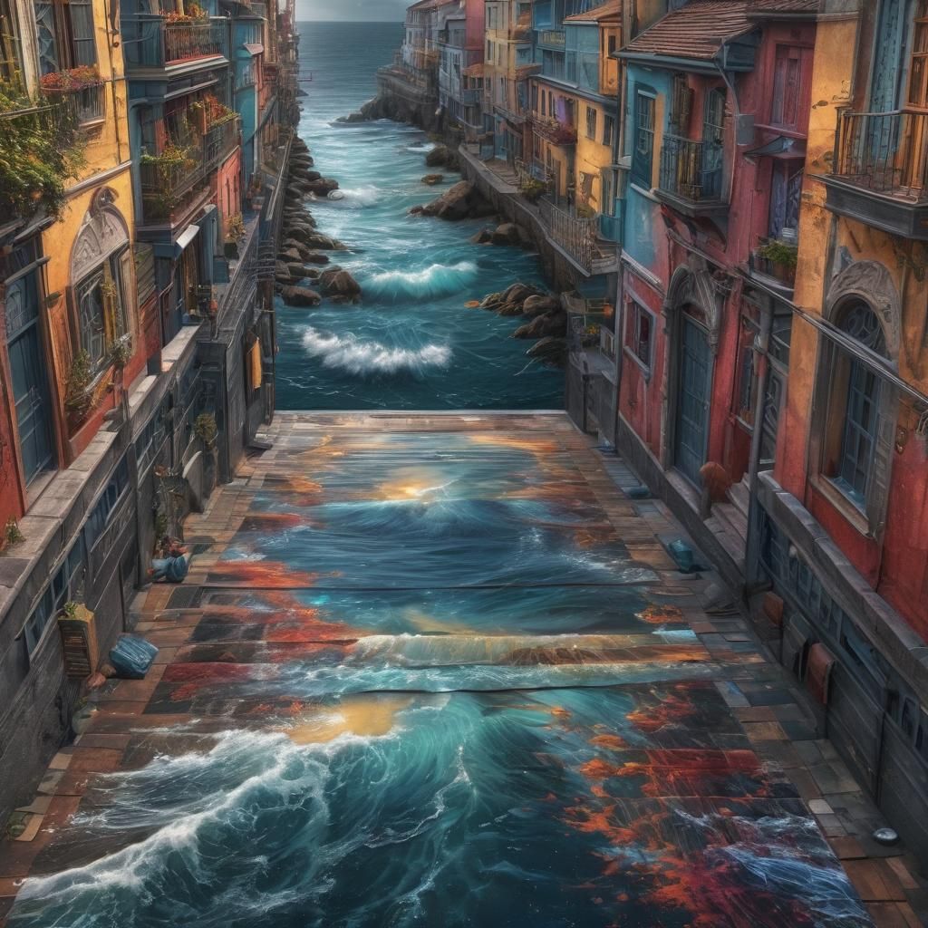 Fantastical Chalk Art Ocean Illusion in 8k