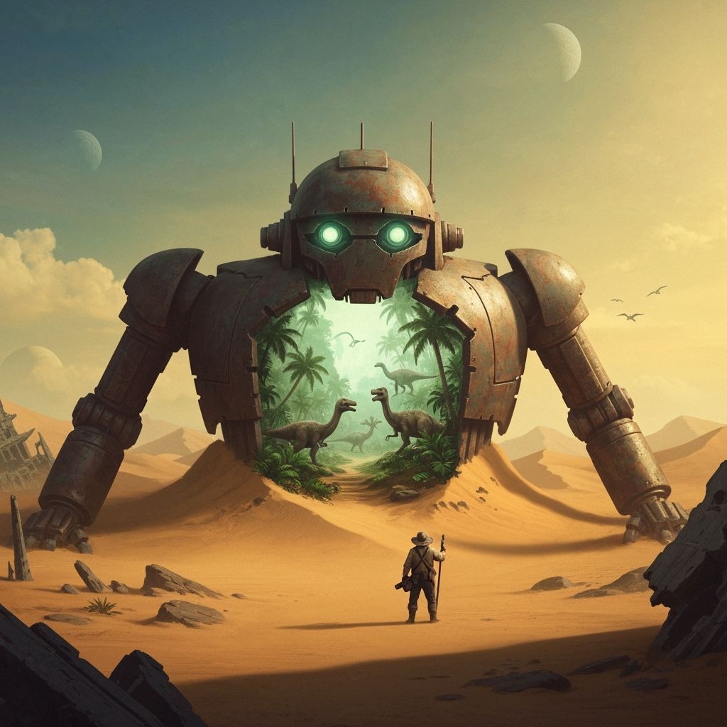 Prospector Finds Robot Portal to Dinosaur Jungle