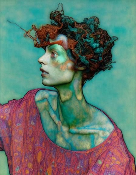 Fluid Dancer with Halo in Pastel Colors