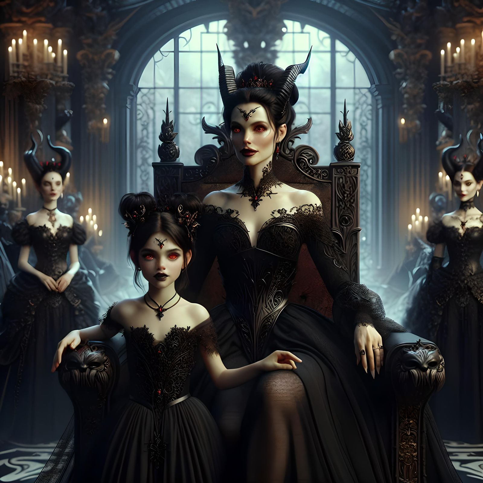Queen and Princess of Dark Fantasy Realm