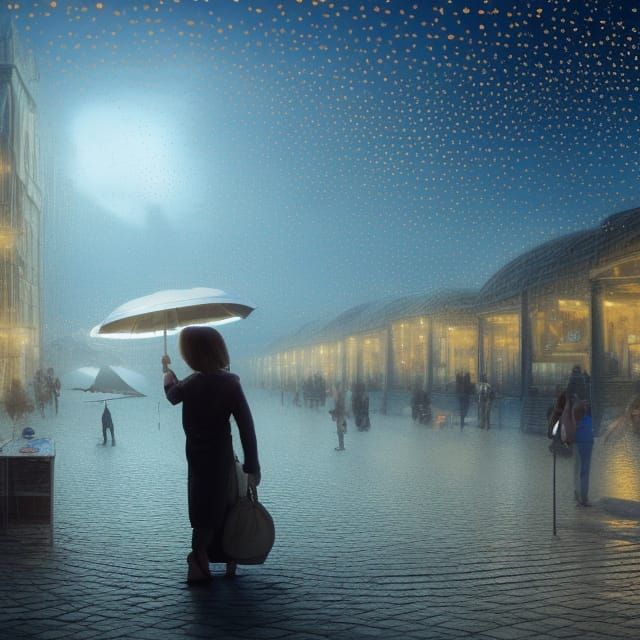 Forecasting Rain on a Sunny Night: Fantasy Concept Art