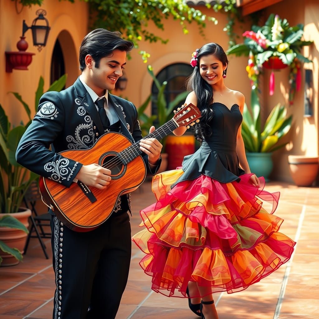 Mexican Fiesta in a Sun-Drenched Courtyard