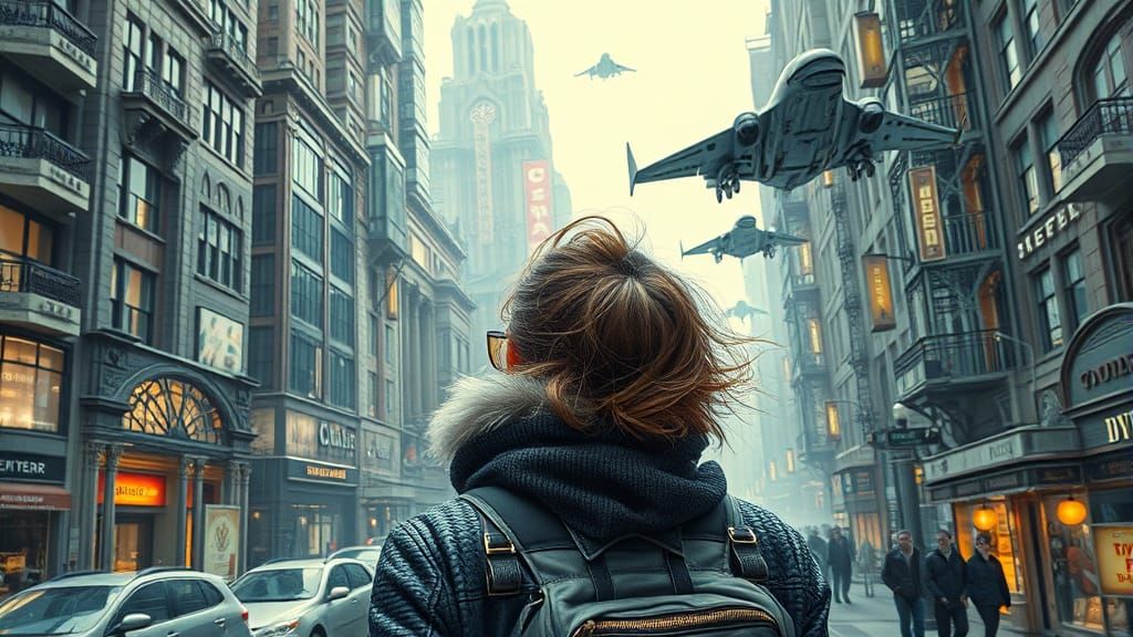 Steampunk Silver City Aerial Metropolis