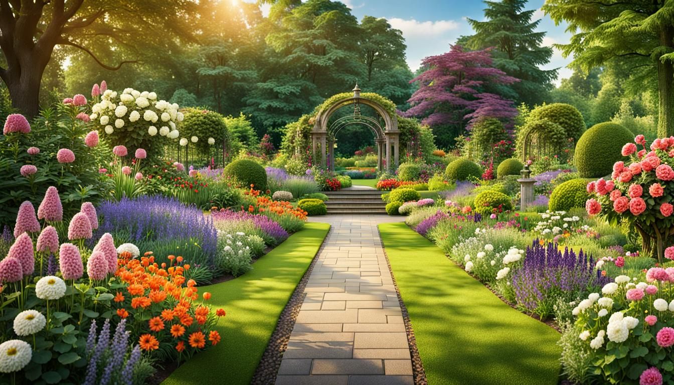English Garden in Bloom: A Stylized AI Masterpiece