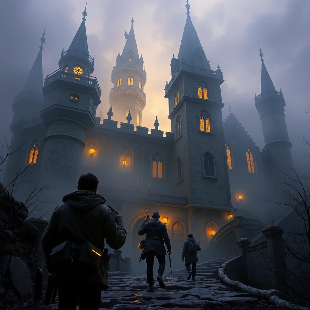 Dark Fantasy Castle of Ancient Secrets and Ghostly Apparitio...