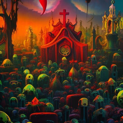 Wacky Clowns Celebrate Graveyard Festival