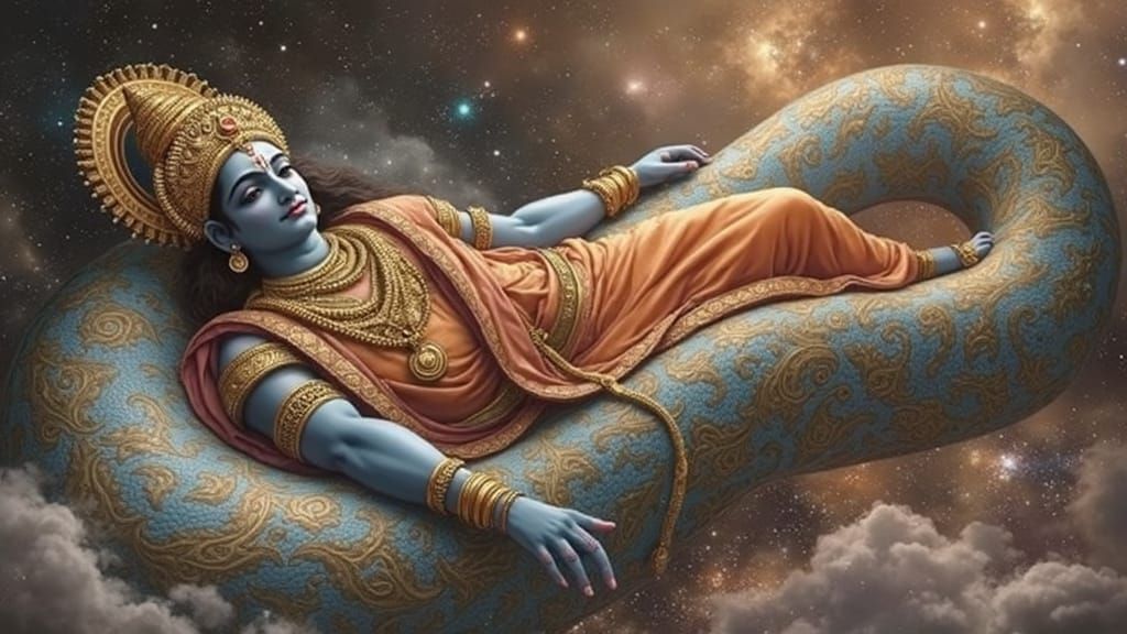 Serenity of the Cosmic Lord in Ethereal Blue
