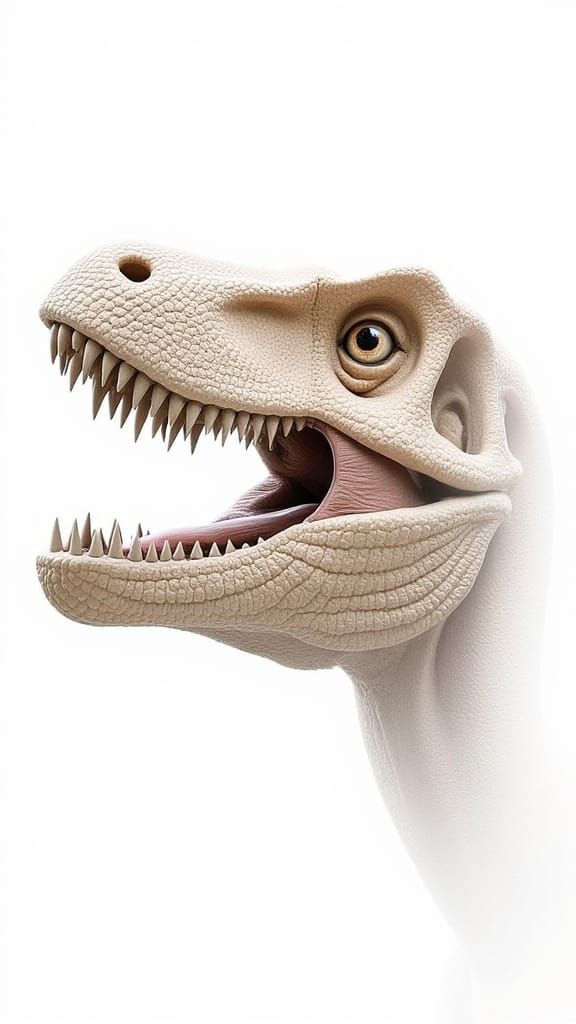 Dinosaur Facial Anatomy in Cyberpunk Style