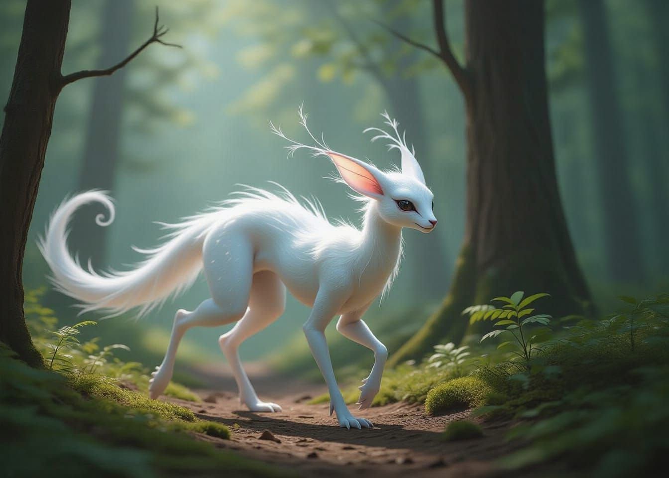 Ethereal Forest Creature with Ghostly Glow - Photorealistic