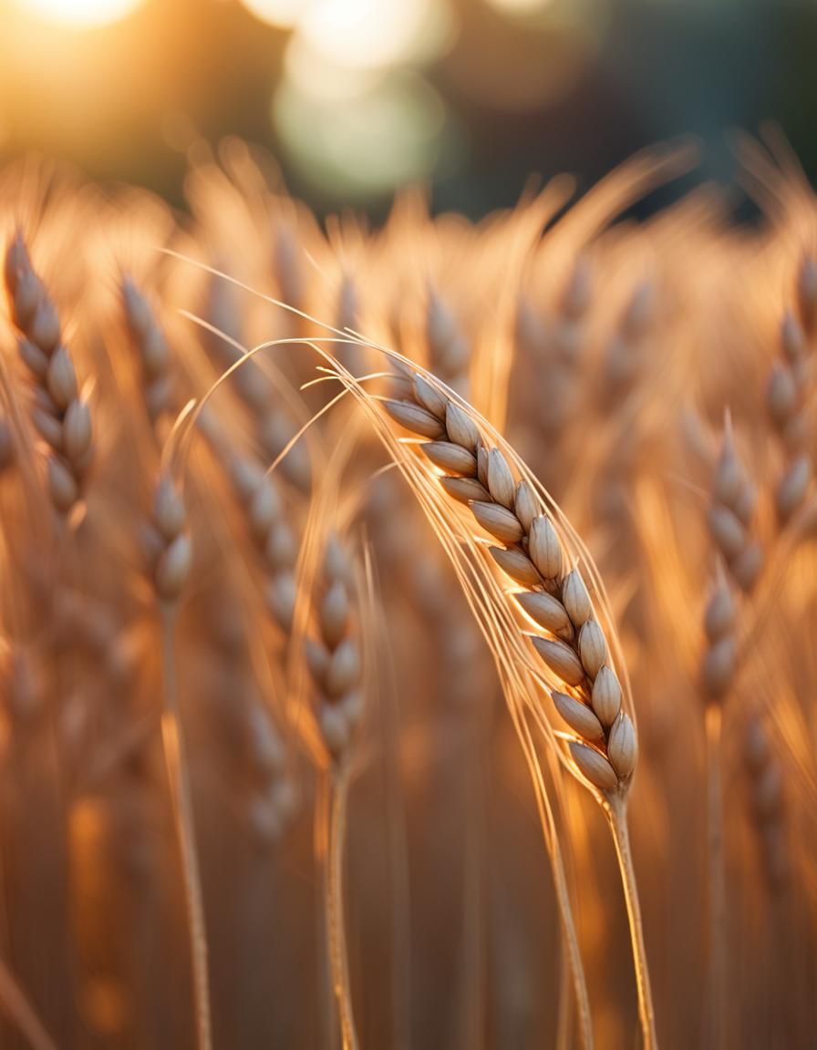 Macro Photograph of Wheat Seed Pods and Beard