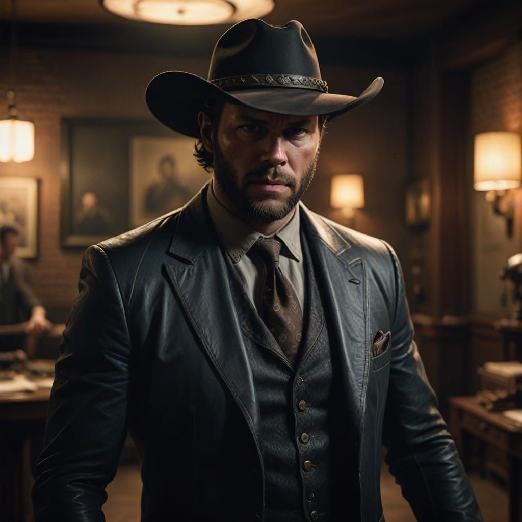 Rugged Country Singer in Elegant Attire