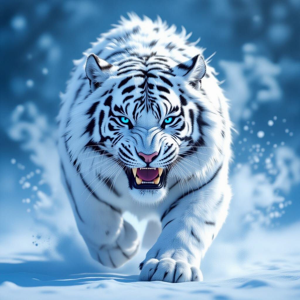 fluffy white Tiger
