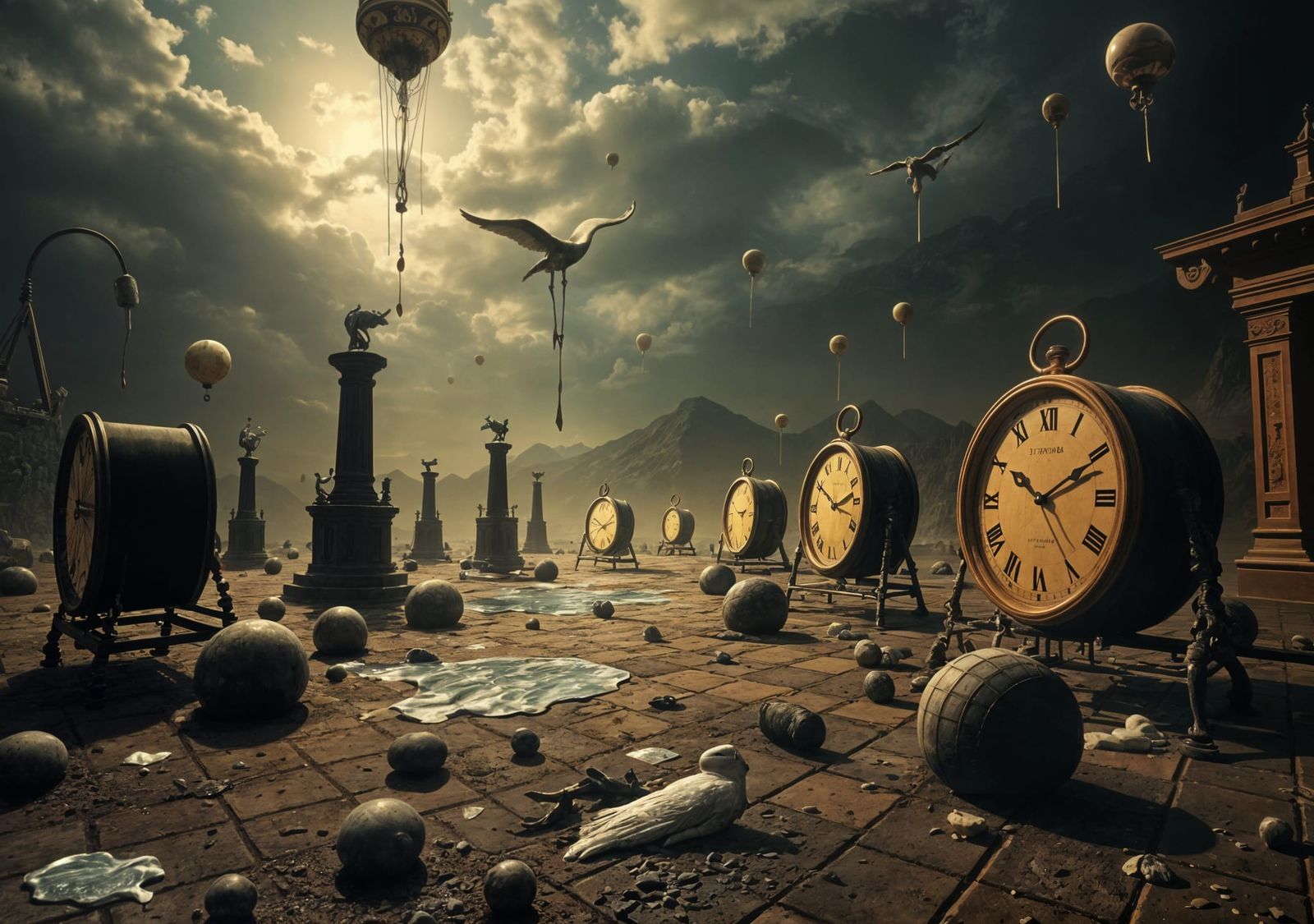 Surreal Melting Clocks in Hyperreal Style