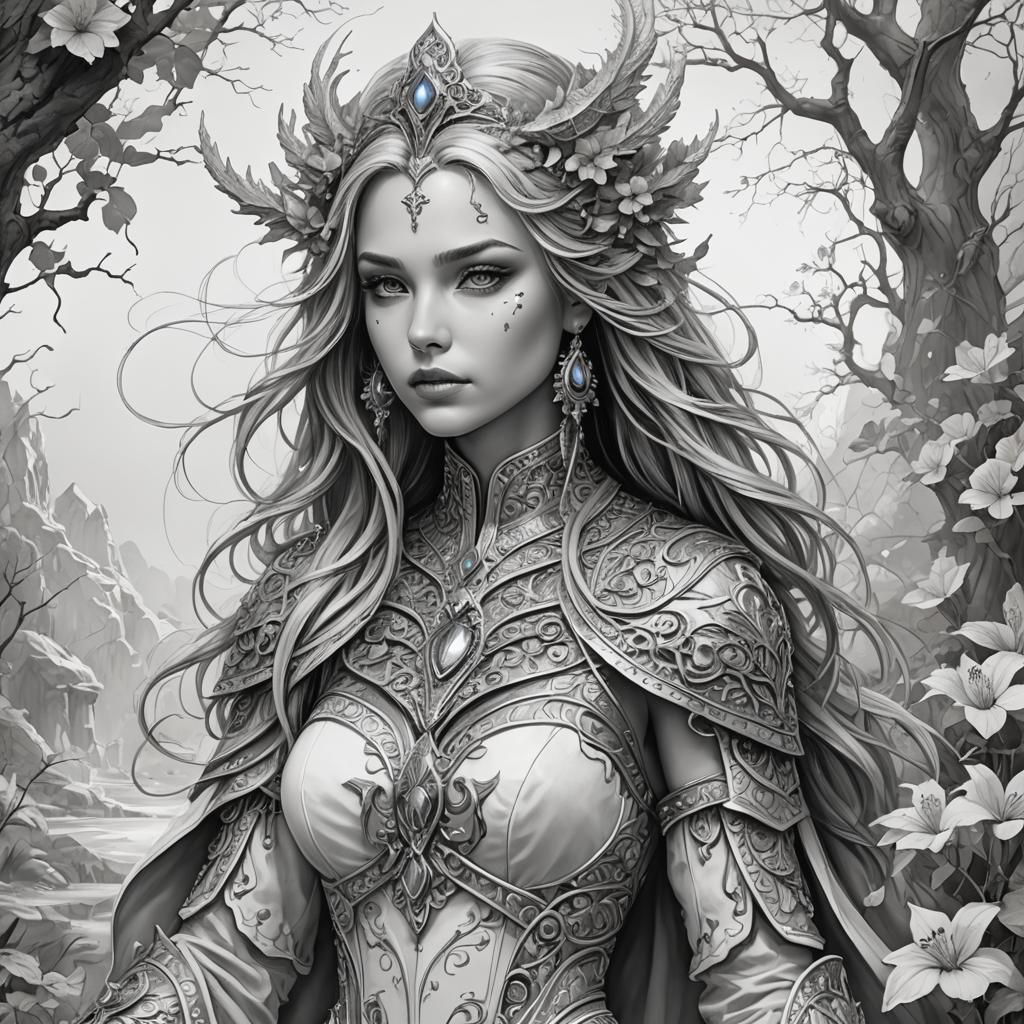 Detailed Line Art for Adult Coloring Book