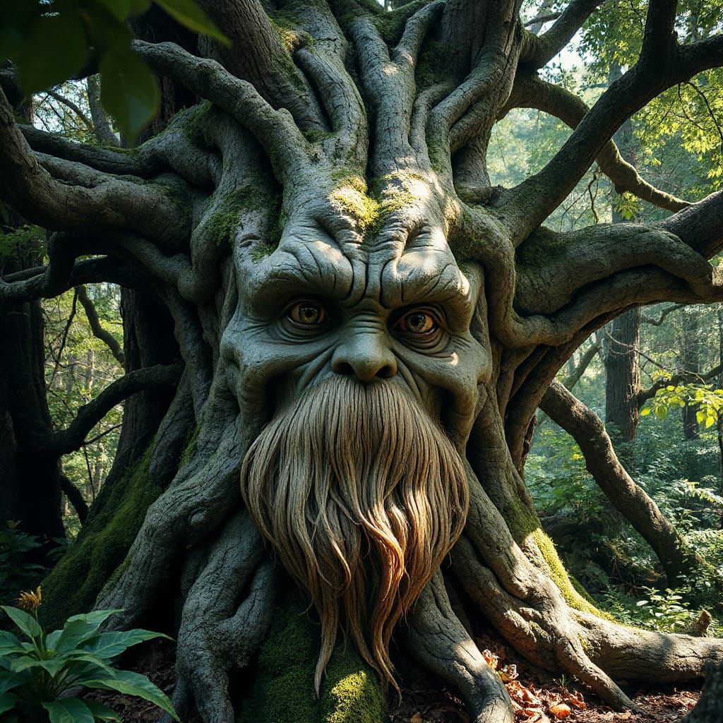 Ancient Tree Sage in Enchanted Forest
