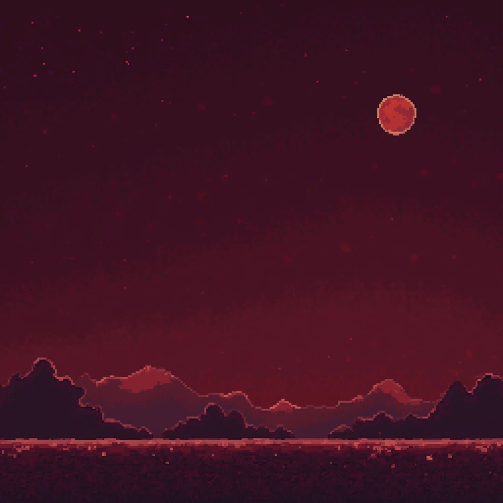 Nostalgic 8-Bit Pixel Art Sunset
