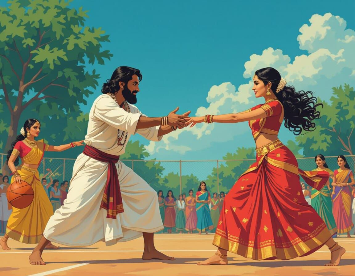 Basketball, Dothi, and Chaniya Choli: South Indian Portrait