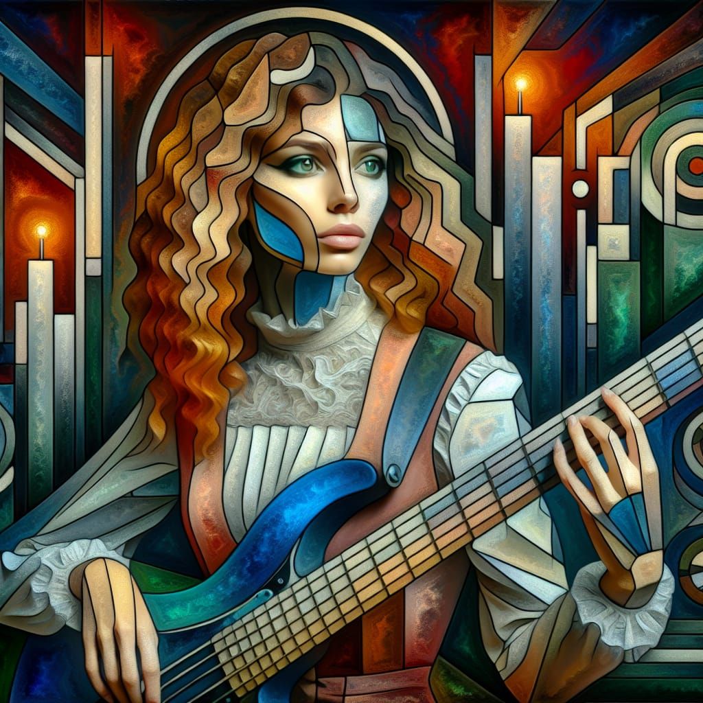 Neo-cubist style portrait