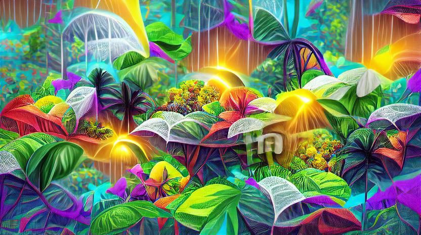 Lush Tropical Rainforest Digital Illustration