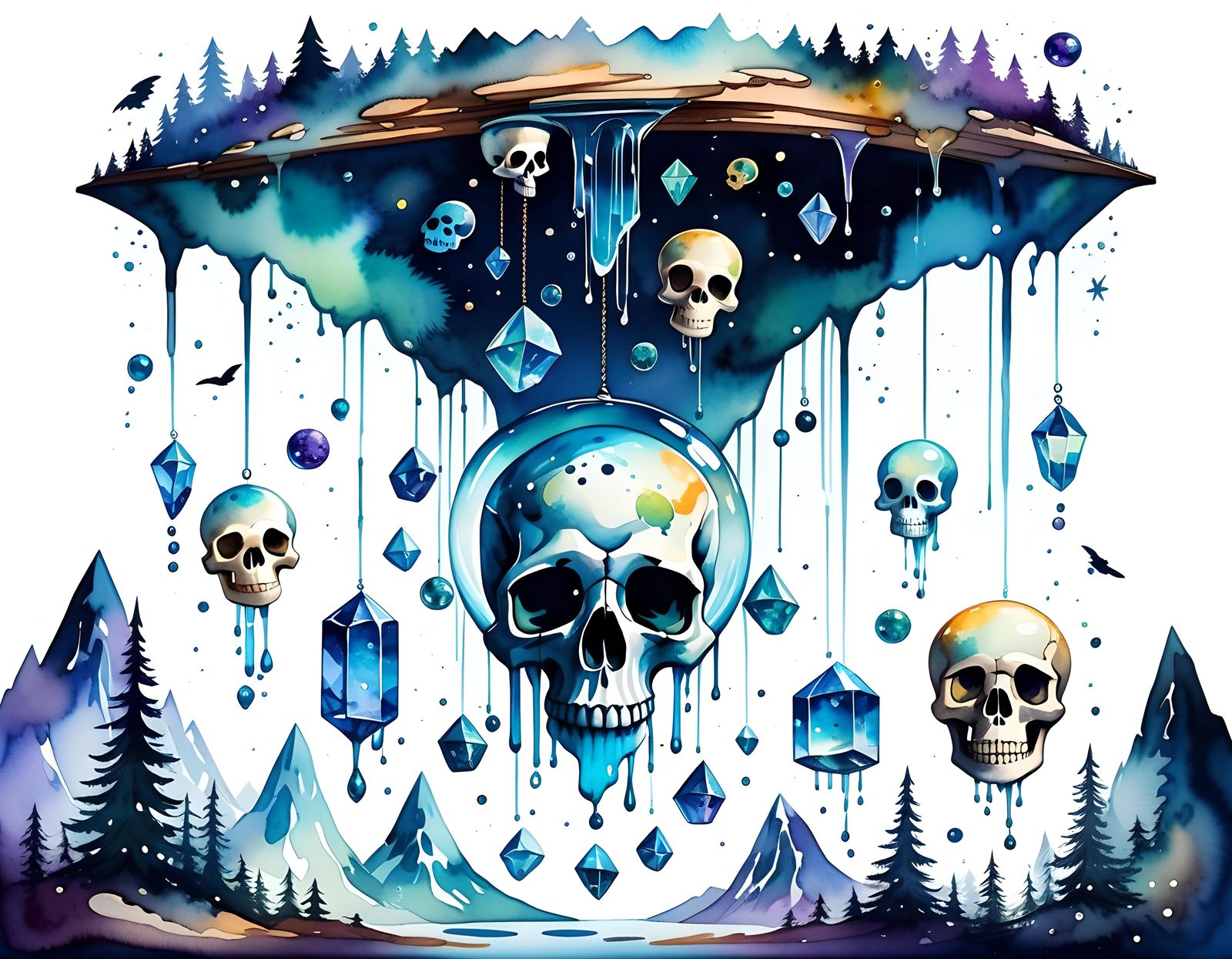 Whimsical Scenes of Gravity Defied in Watercolour