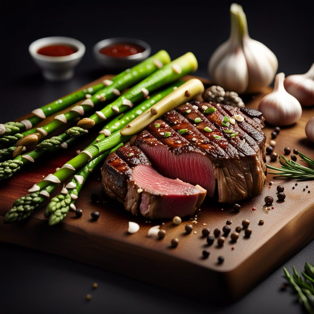 Grilled Beef Steak Food Photo in Hyperrealism