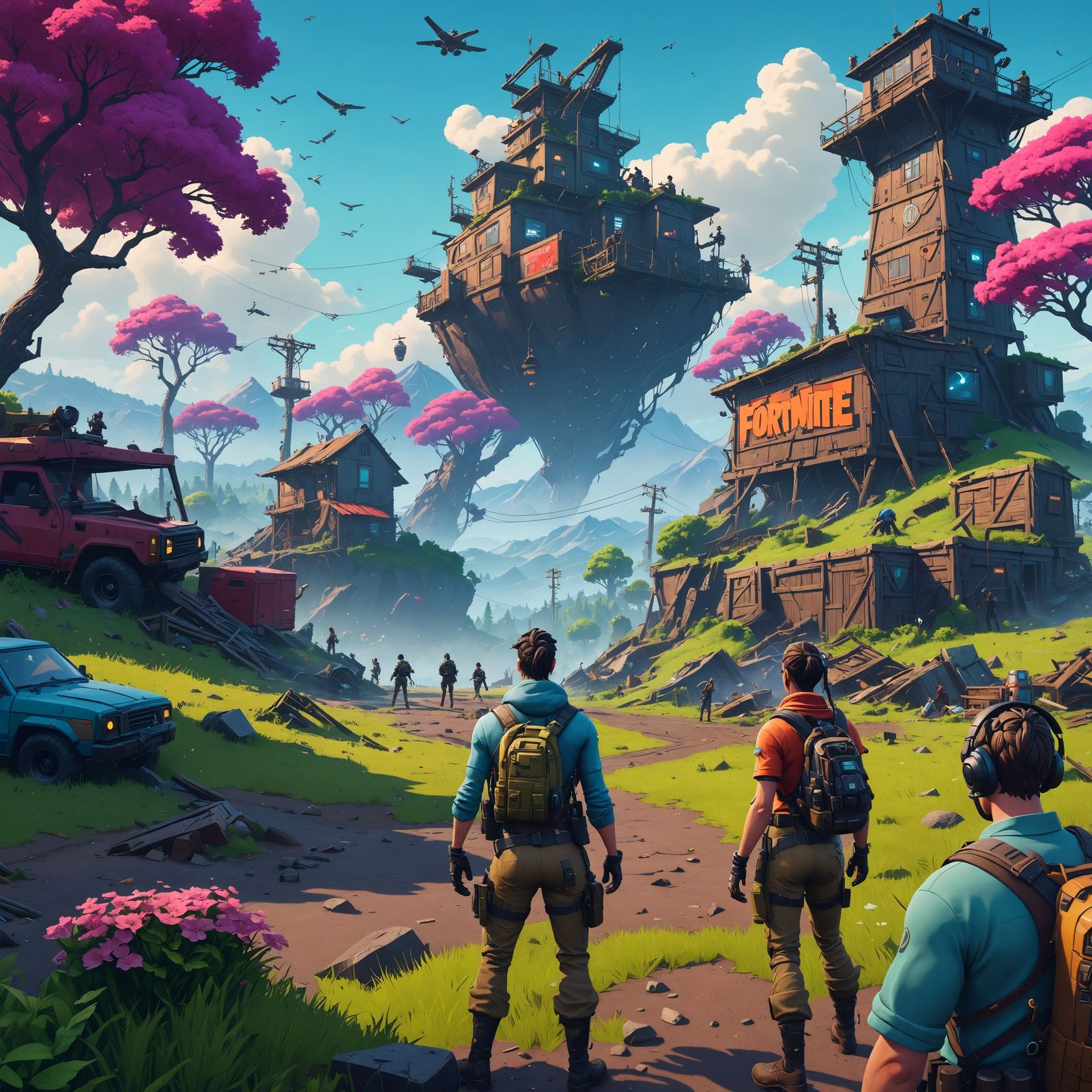 Epic Fortnite Concept Art in Fantasy Landscape Style