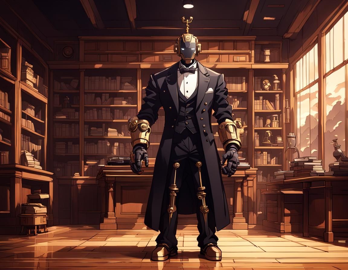 Automaton Robot Butler in Anime Style