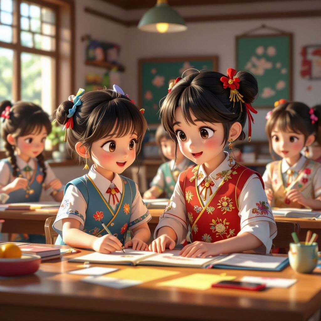 Singapore Children in Anime Style Western Clothing