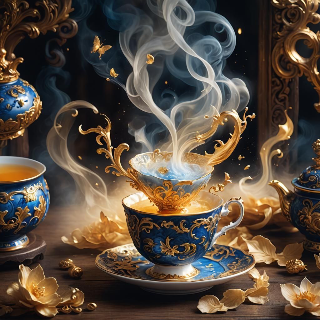 Dreamlike Teacup Concept Art in Cinematic Style