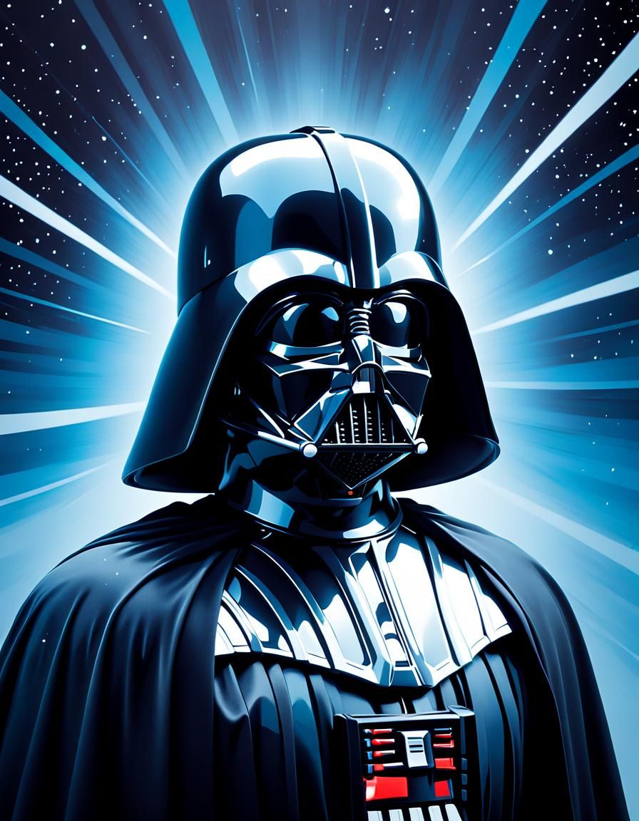 Darth Vader in Pop Art Style 3D Rendering